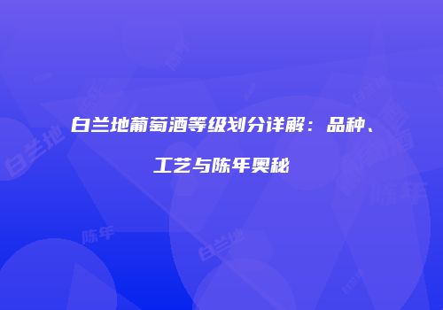 白兰地葡萄酒等级划分详解：品种、工艺与陈年奥秘