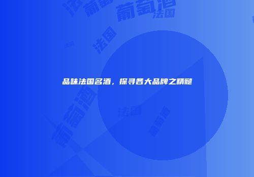 品味法国名酒,探寻各大品牌之精髓